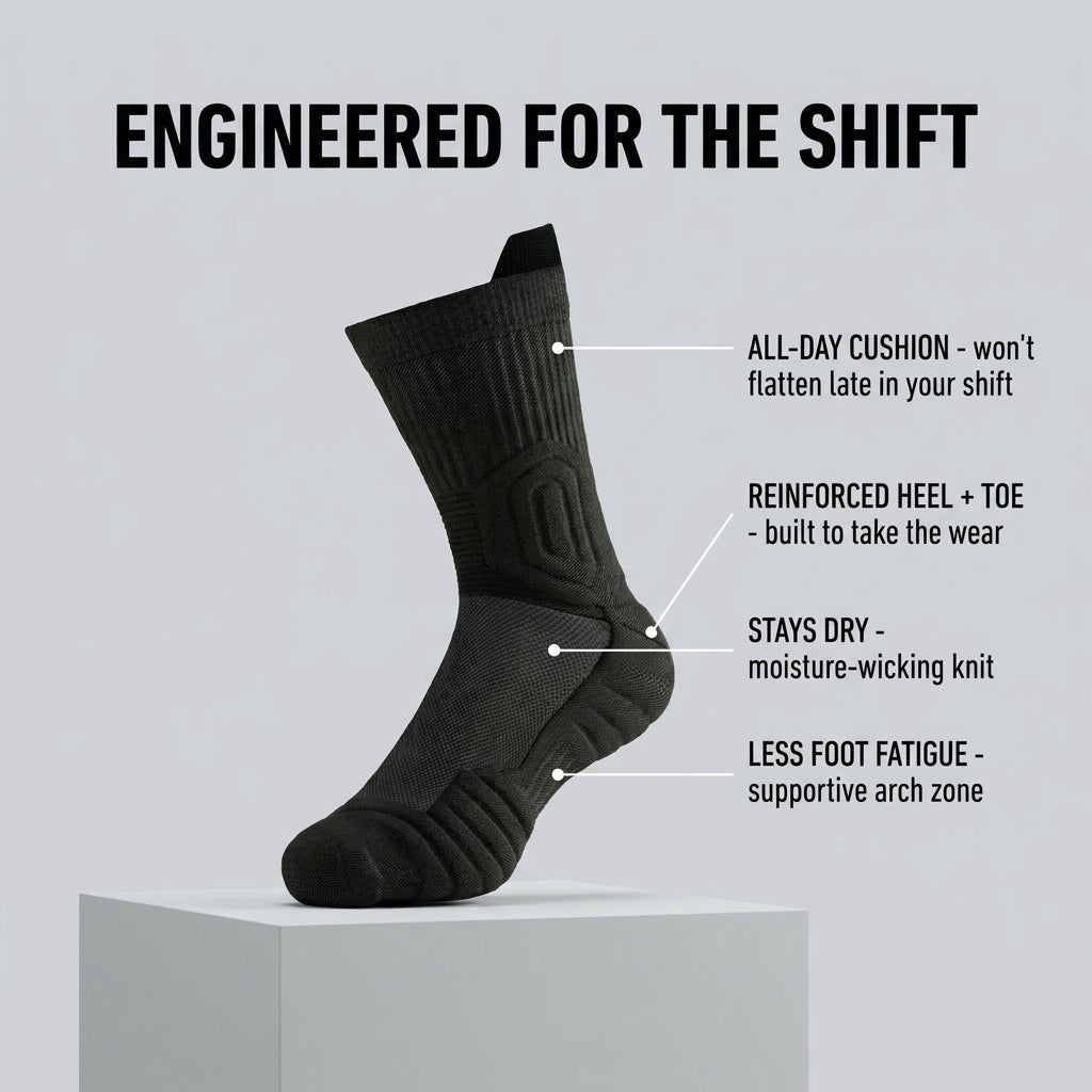12-Hour Cushioned Work Socks