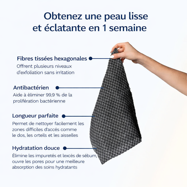 Serviette de douche exfoliante antibactérienne japonaise